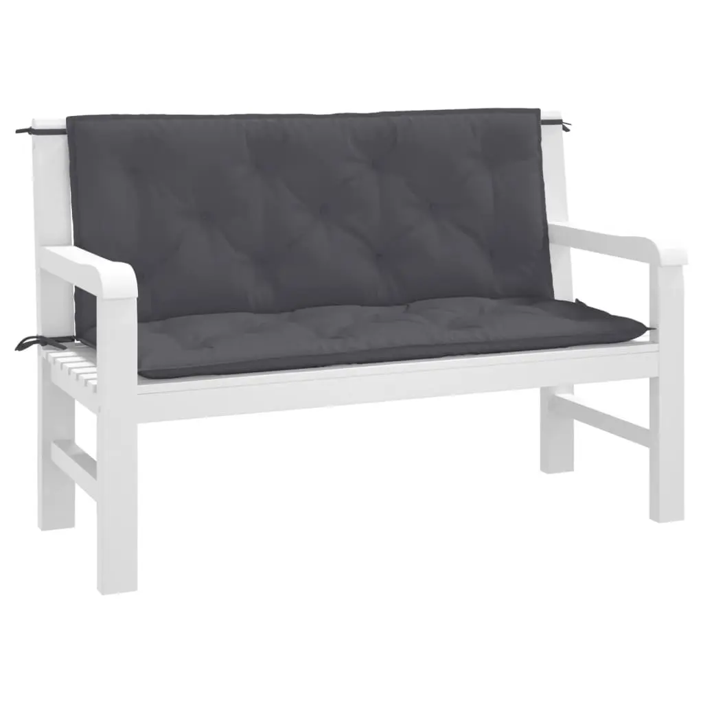 Garden Bench Cushions Outdoor Seat Pads 120 x 50 cm Oxford Fabric Anthracite 2 Piece