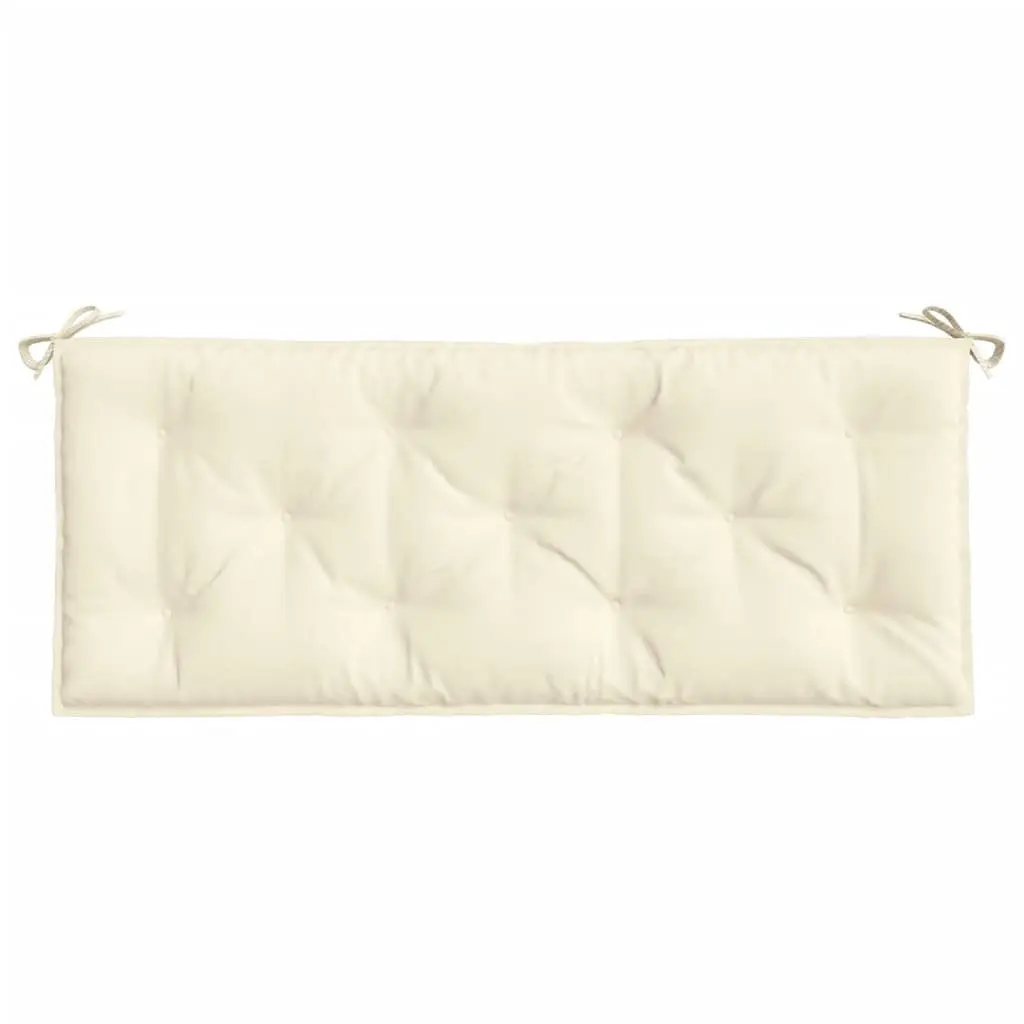 Garden Bench Cushions Outdoor Seating Pad 120 x 50 x 7 cm Cream 2 Pack