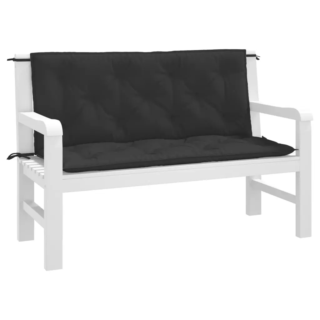 Garden Bench Cushions Outdoor Seating Pad 120x50x7cm Black 2 Piece Oxford Fabric