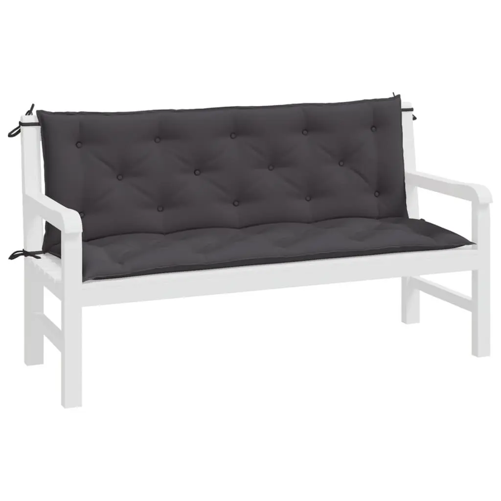 Garden Bench Cushions Outdoor Seating 150 x 50 x 7 cm Anthracite 2 Pieces