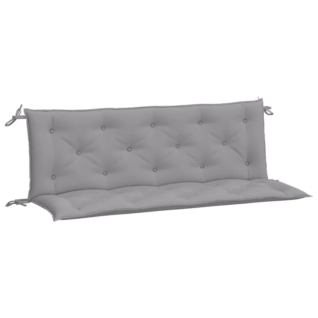Garden Bench Cushion Outdoor Seat Pad 150x50cm Grey Water-Resistant Oxford 2 Piece