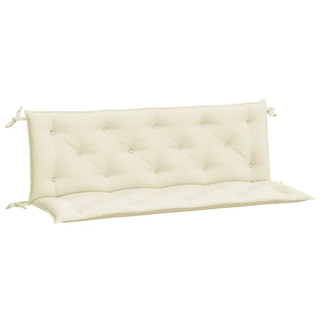 Garden Bench Cushions Outdoor Seating Pad 150 x 50 x 7 cm Cream 2 Pieces Water Resistant
