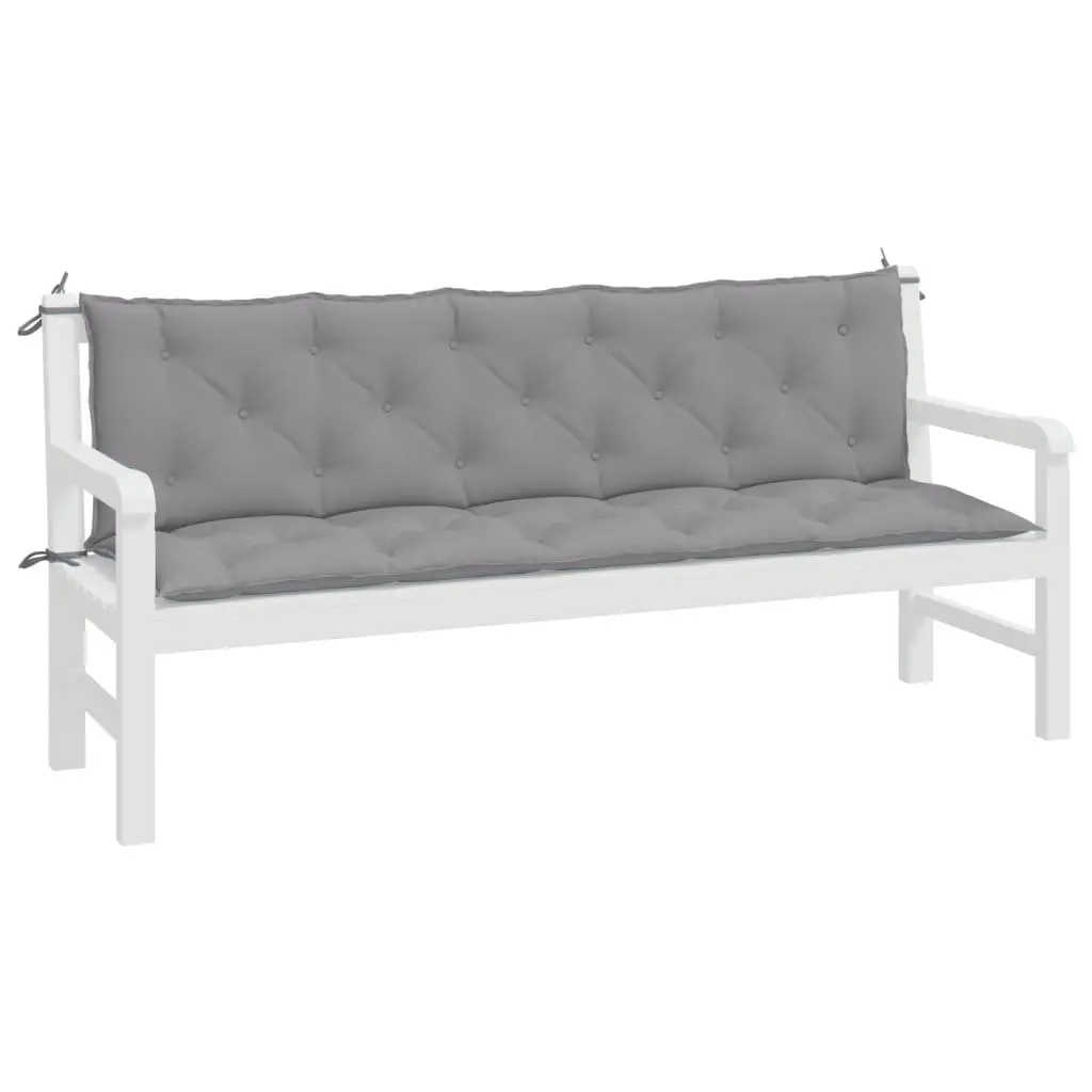 Garden Bench Cushions 2pc Outdoor Patio Seat Pad 180x50x7cm Oxford Grey Durable