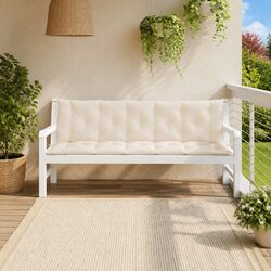 Comfortable Garden Bench Cushions - 2 pcs Cream White