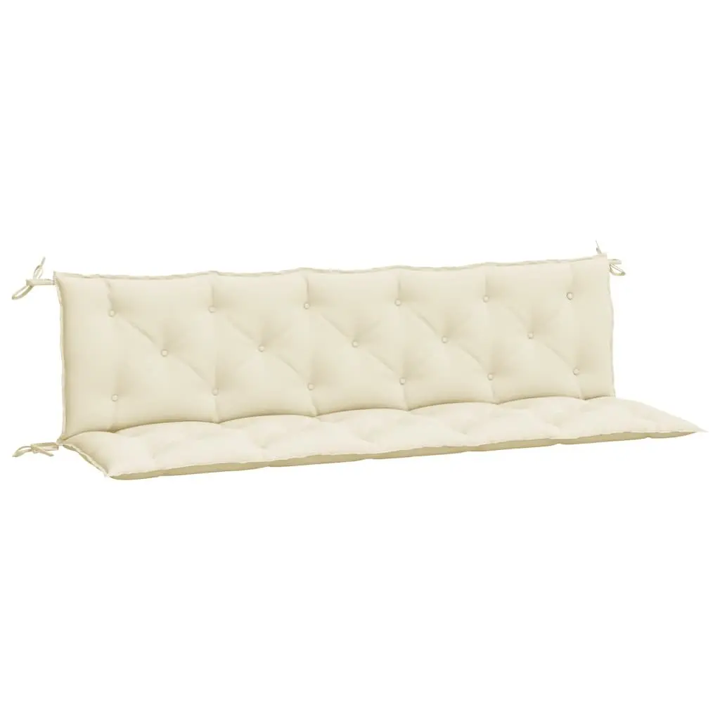 Garden Bench Cushions Outdoor Seating Pad 180 x 50 x 7 cm Cream White 2 pcs Oxford Fabric