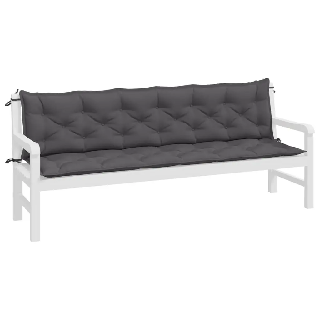 Garden Bench Cushions Outdoor Patio Seat Pad 200 x 50 x 7 cm Oxford Fabric Anthracite 2pcs
