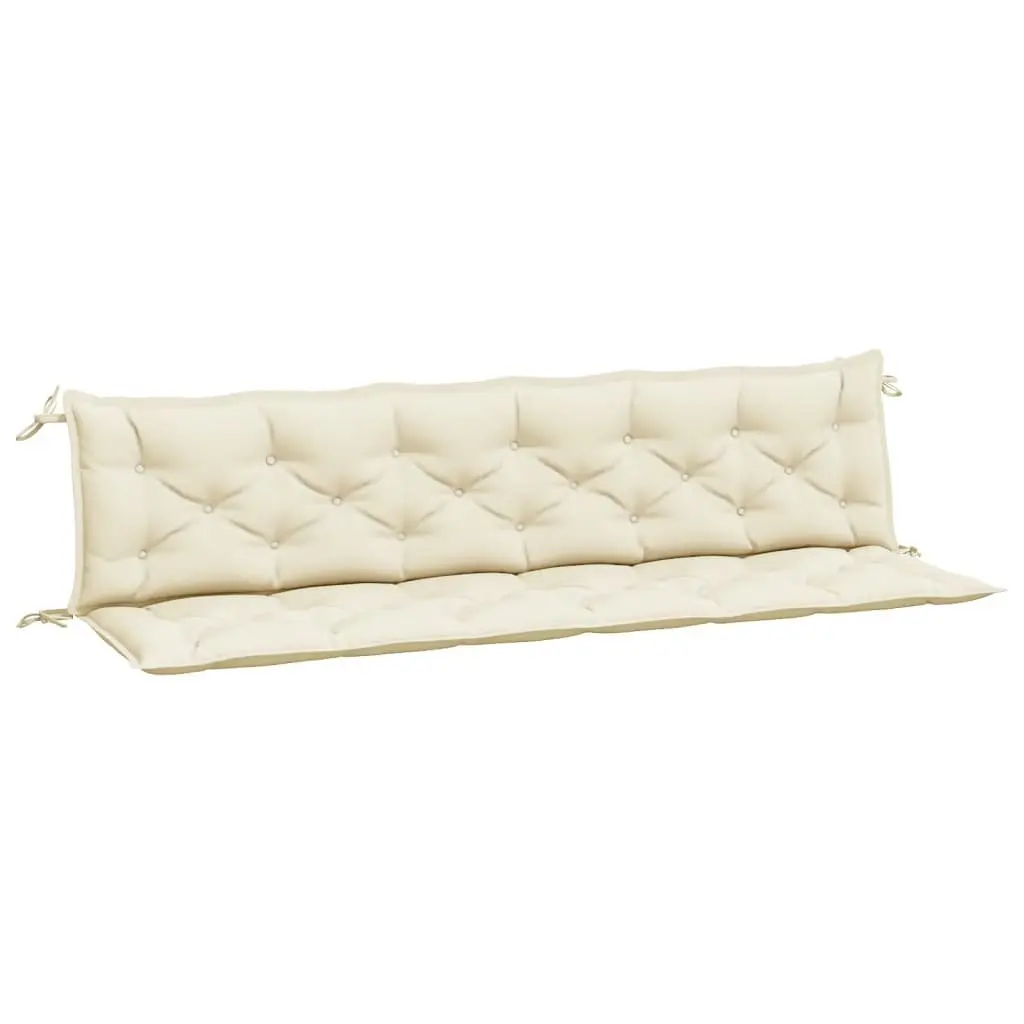 Garden Bench Cushions 2pcs Outdoor Patio Seat Pad Water Resistant Cream 200x50x7cm