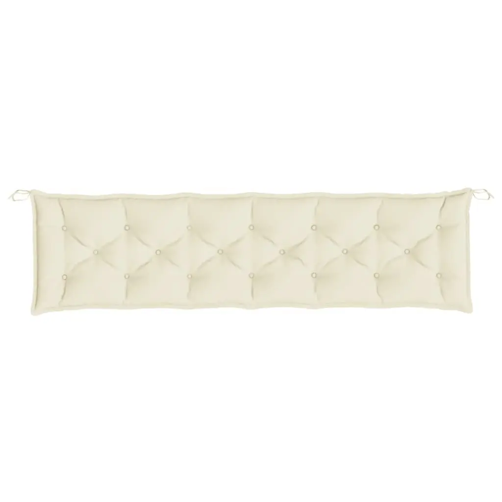 Garden Bench Cushions 2pcs Outdoor Patio Seat Pad Water Resistant Cream 200x50x7cm