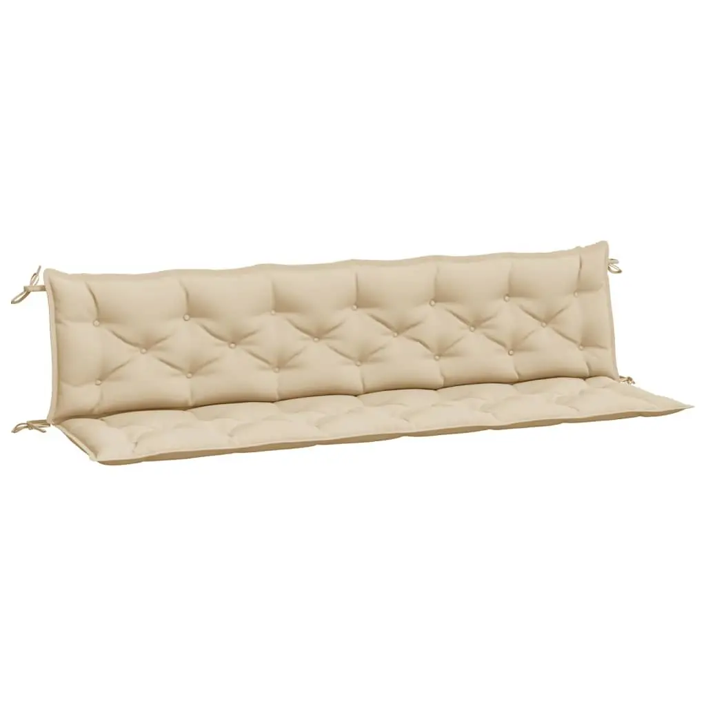 Garden Bench Cushions Outdoor Patio Seat Pad 200 x 50 x 7 cm Beige Water-Resistant 2 Piece