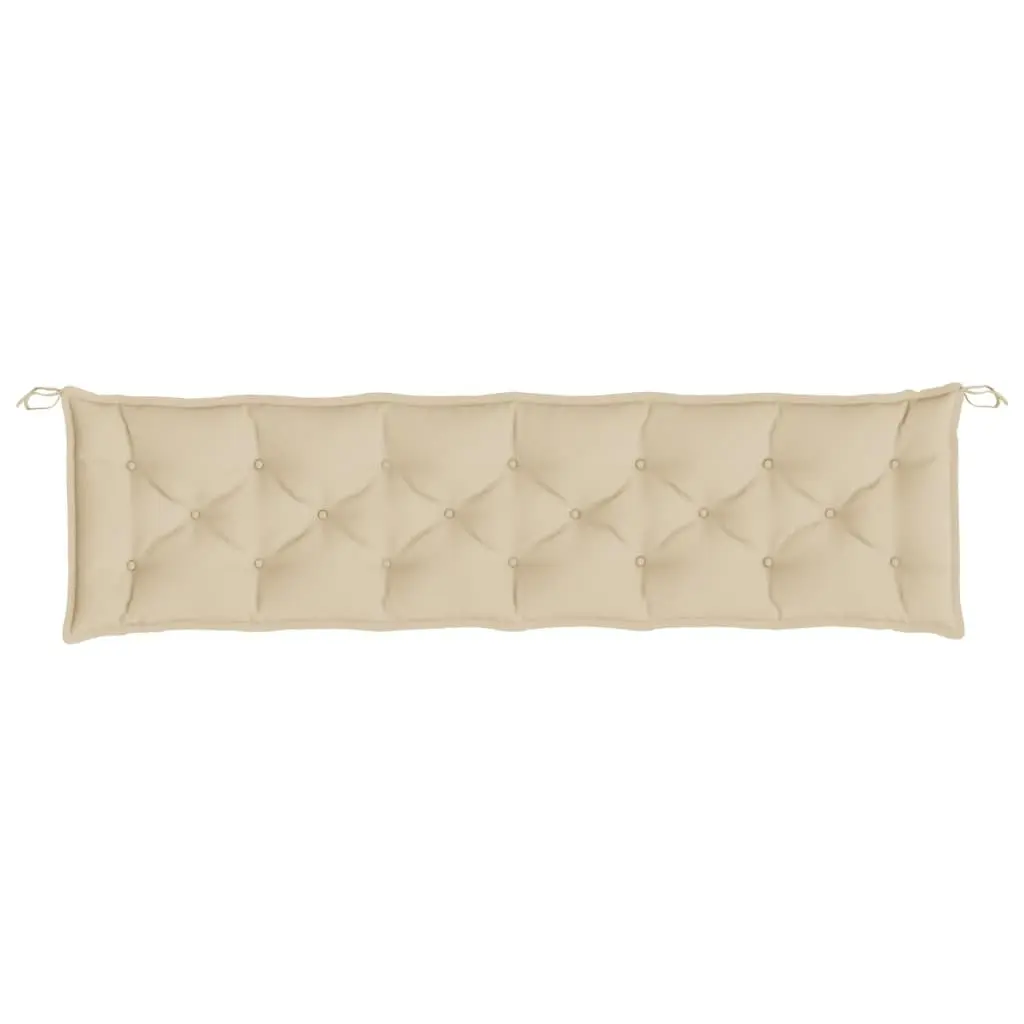 Garden Bench Cushions Outdoor Patio Seat Pad 200 x 50 x 7 cm Beige Water-Resistant 2 Piece