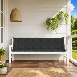 Reliable Garden Bench Cushions 2pcs Black for Comfort