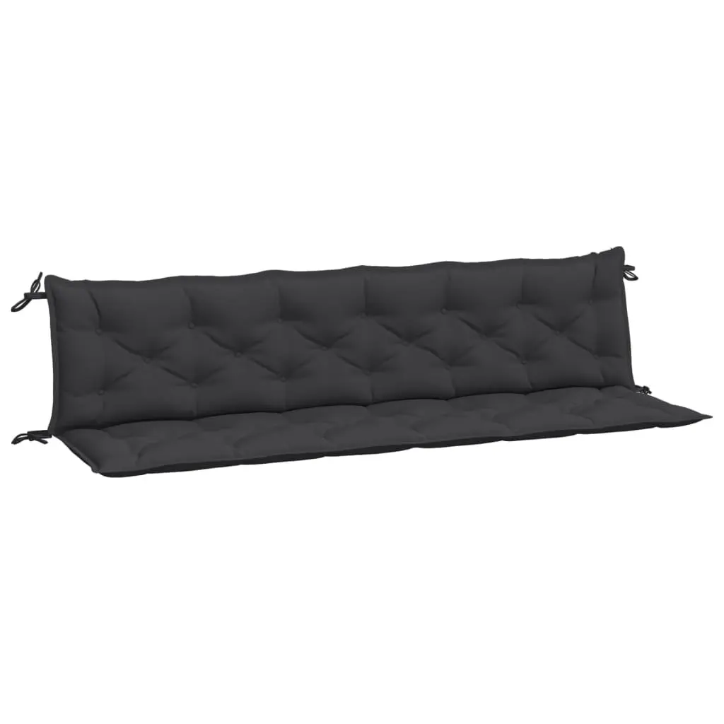 Garden Bench Cushions Outdoor Seating Pad 200x50x7cm Black 2 Piece Water-Resistant