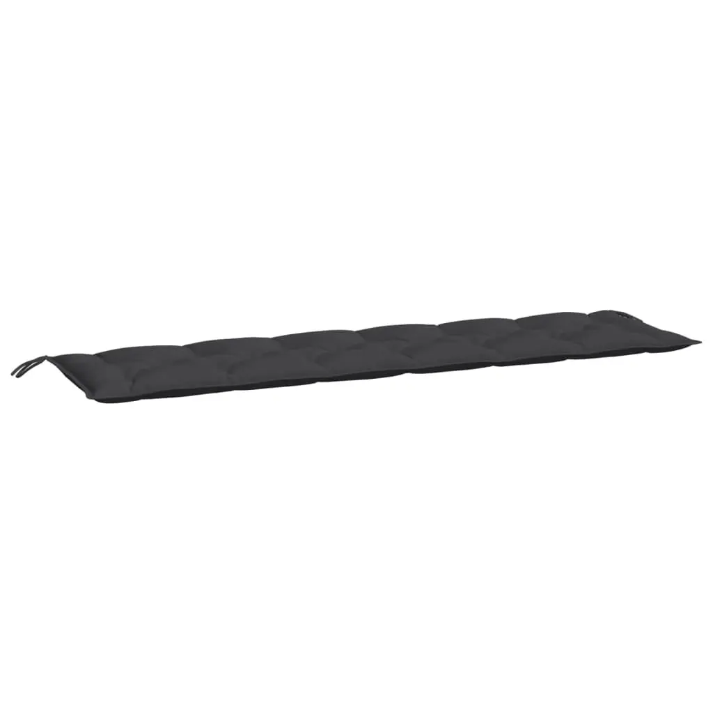 Garden Bench Cushions Outdoor Seating Pad 200x50x7cm Black 2 Piece Water-Resistant