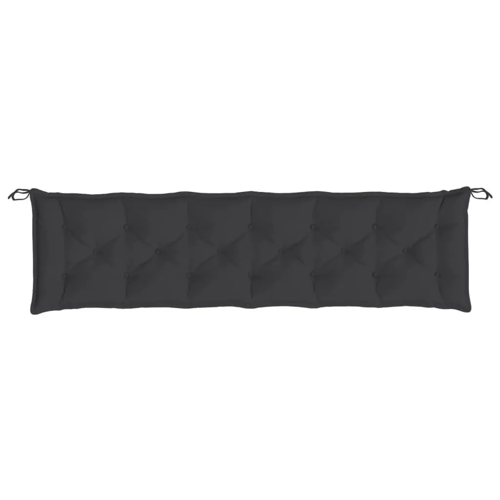 Garden Bench Cushions Outdoor Seating Pad 200x50x7cm Black 2 Piece Water-Resistant
