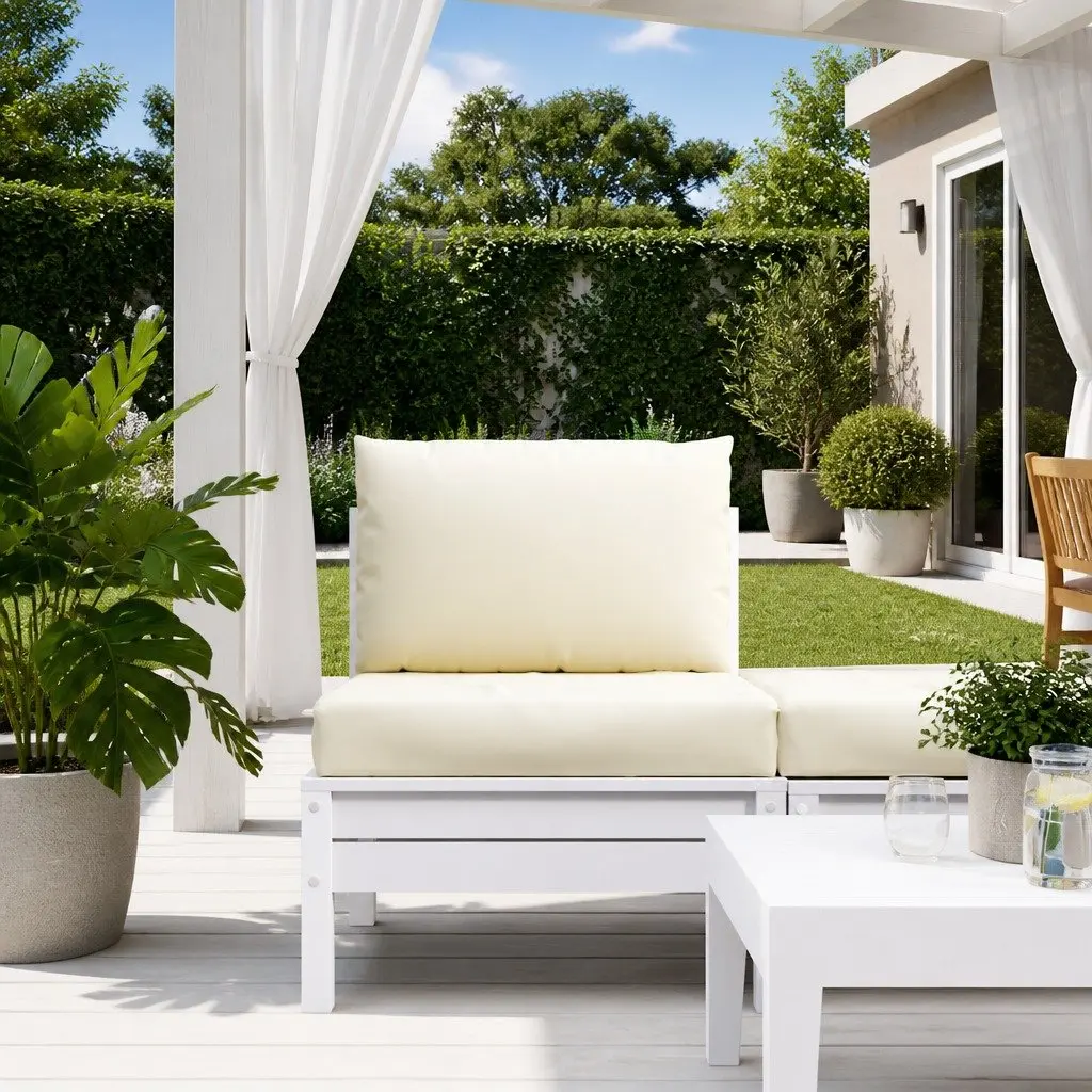 Pallet Cushions Outdoor Garden Sofa Seat Pad 2 pcs Cream Oxford Fabric