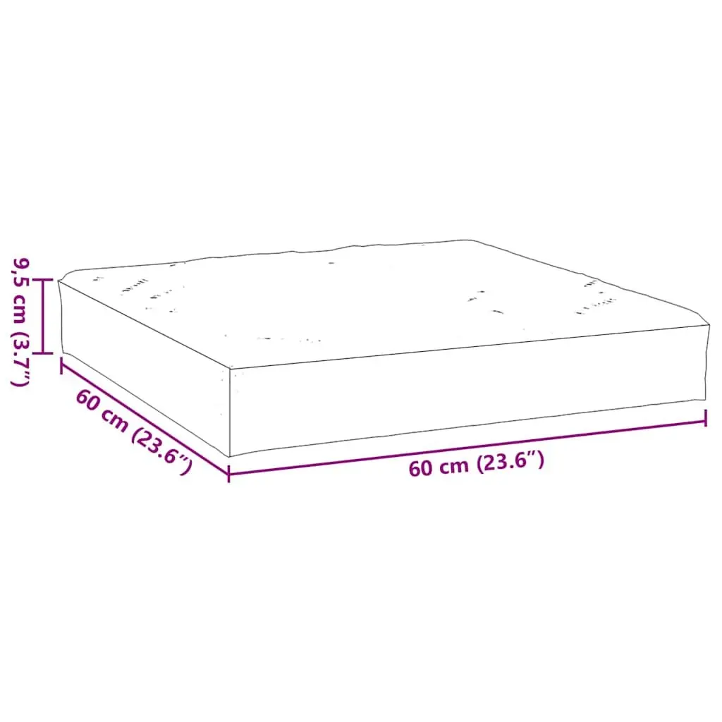 Pallet Cushion Outdoor Garden Seat Pad 60x60x9.5cm Cream Oxford Fabric