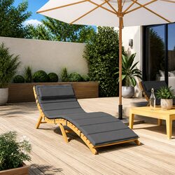 Comfortable Sun Lounger Cushion 180x60x4 cm Anthracite