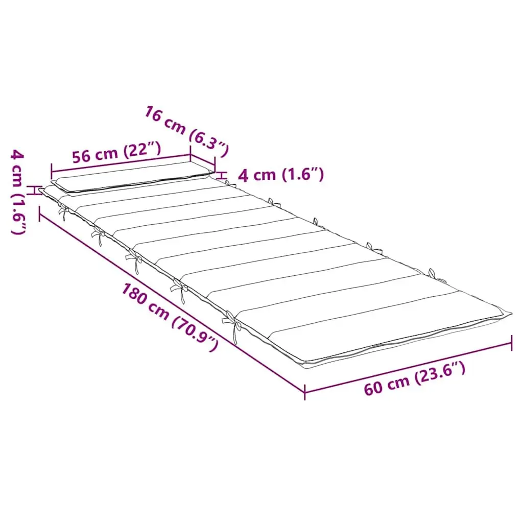 Anthracite Sun Lounger Cushion for Comfort