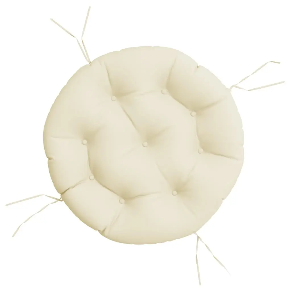 Round Cushion Outdoor Garden Chair Seat Pad 60cm Diameter Cream Oxford Fabric