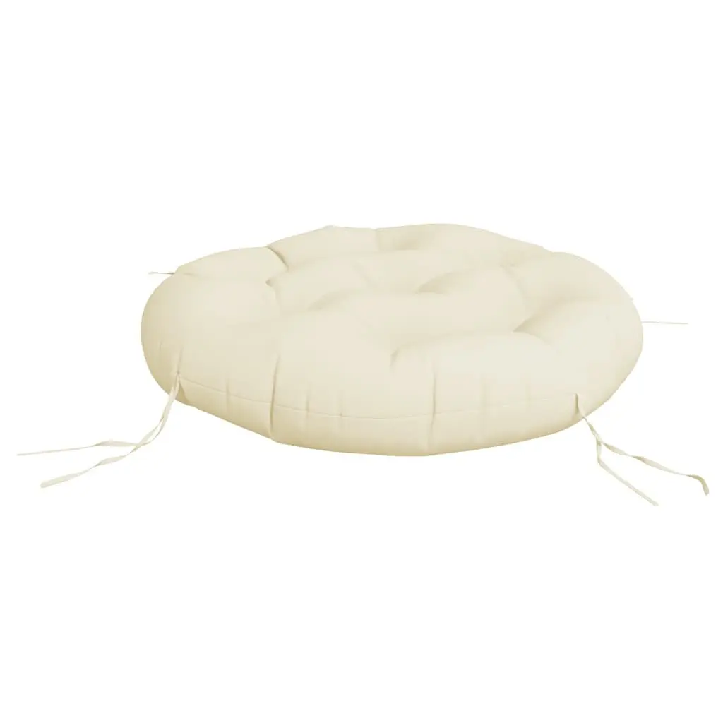 Round Cushion Outdoor Garden Chair Seat Pad 60cm Diameter Cream Oxford Fabric