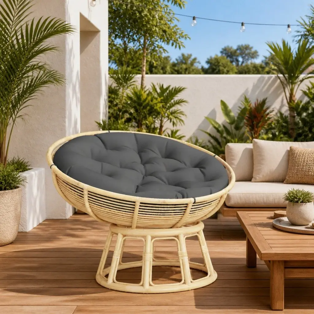 Round Cushion Outdoor Seat Pad 100 cm Anthracite Garden Patio Furniture
