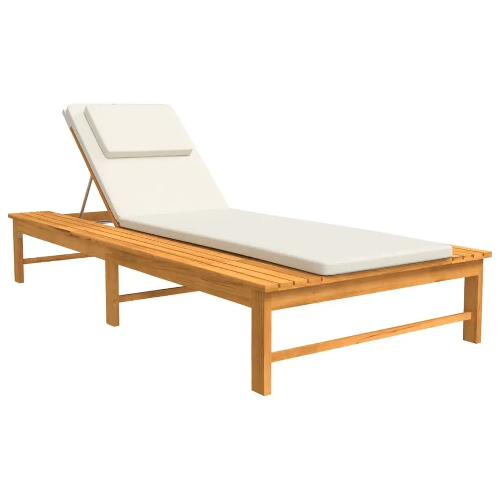 Wooden Sun Lounger with Cushions Included