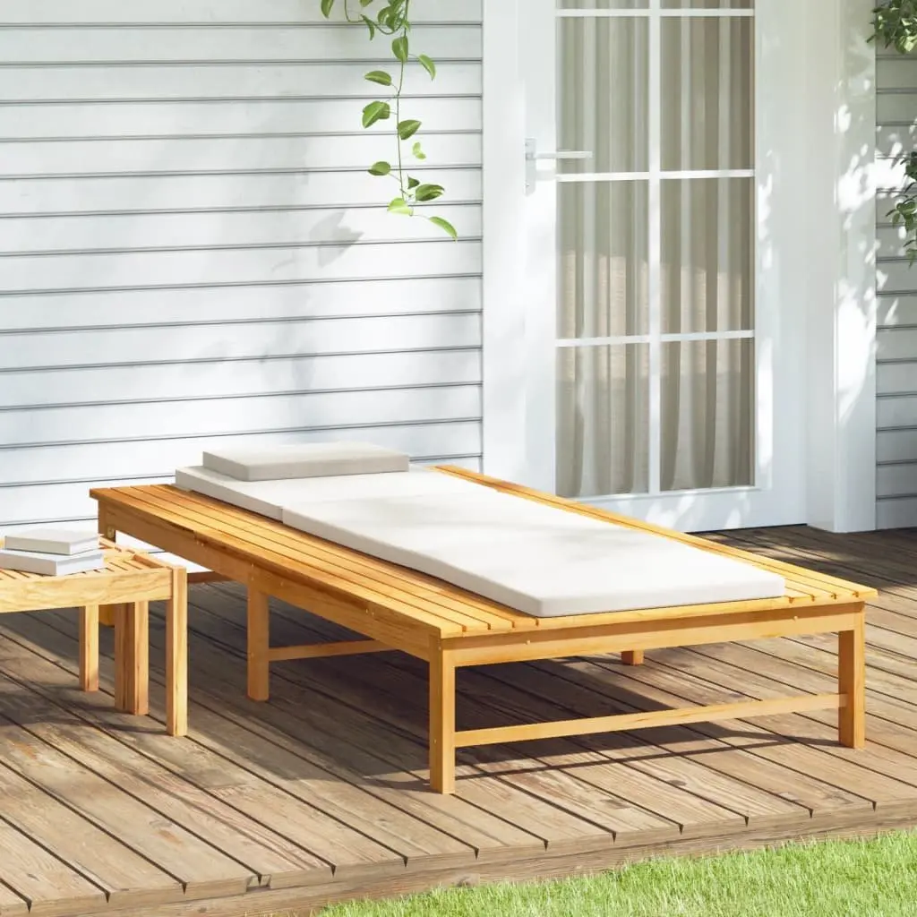 Wooden Sun Lounger with Cushions Included