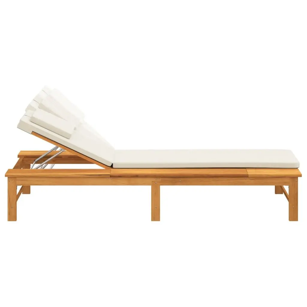Wooden Sun Lounger with Cushions Included