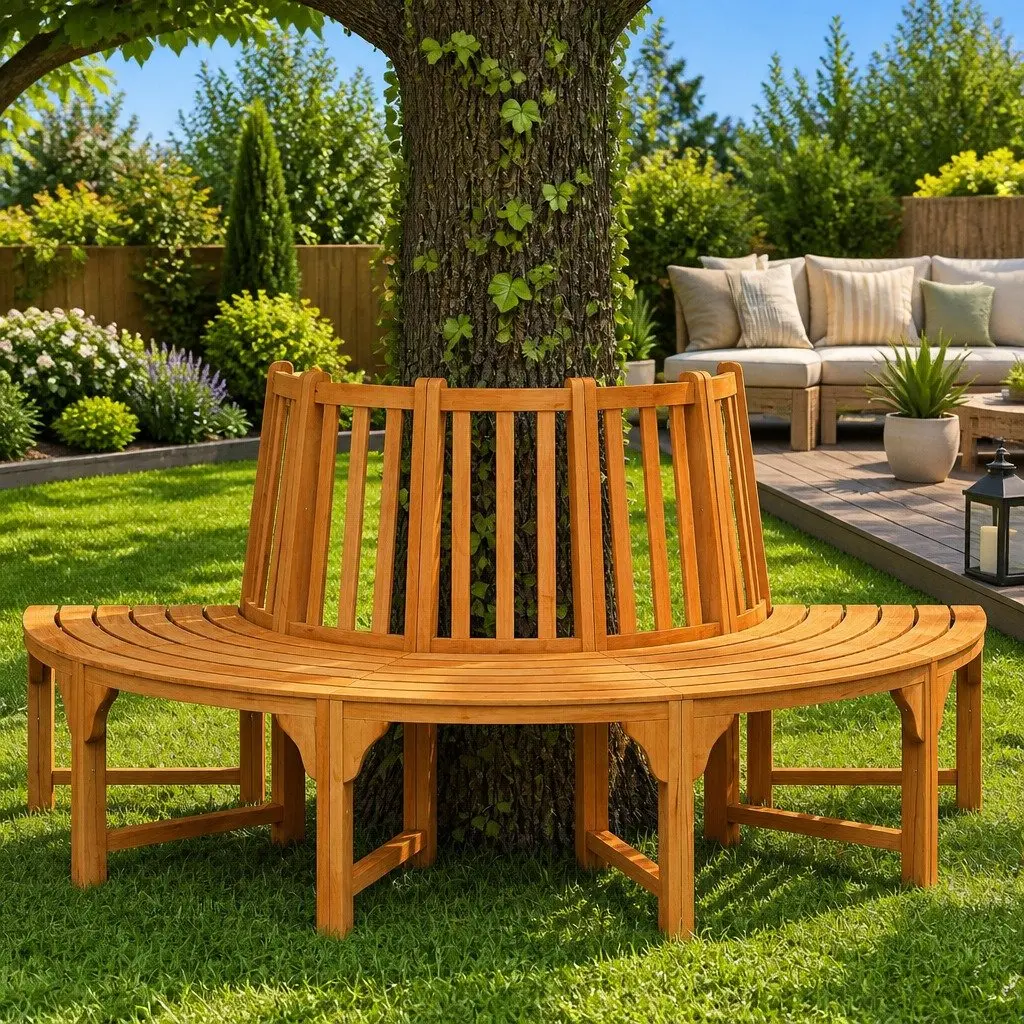 Half Round Tree Bench