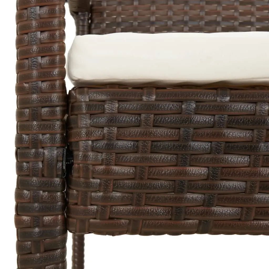 Garden Bench Outdoor Seating 105cm Brown Poly Rattan