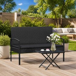 Reliable and Comfortable Black Outdoor Garden Bench