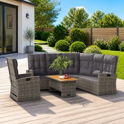 Reliable and Stylish 3 Piece Grey Rattan Lounge Set