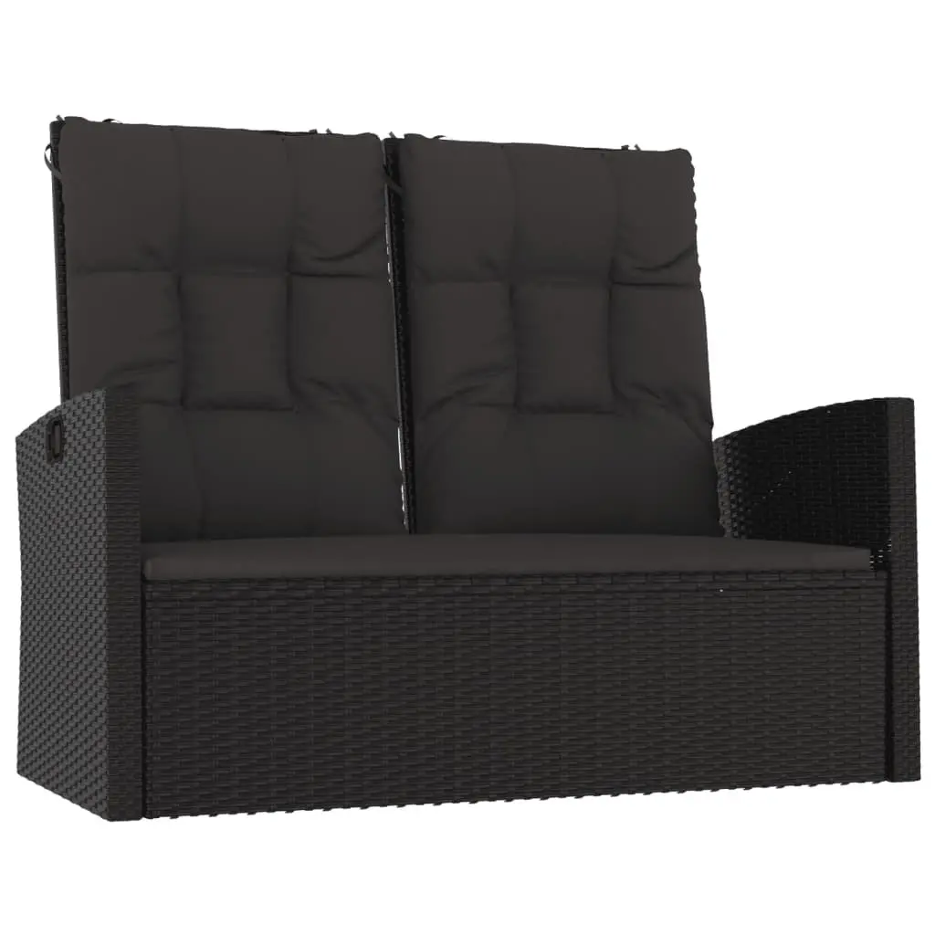 4 Piece Garden Lounge Set with Cushions Black Outdoor Patio Furniture