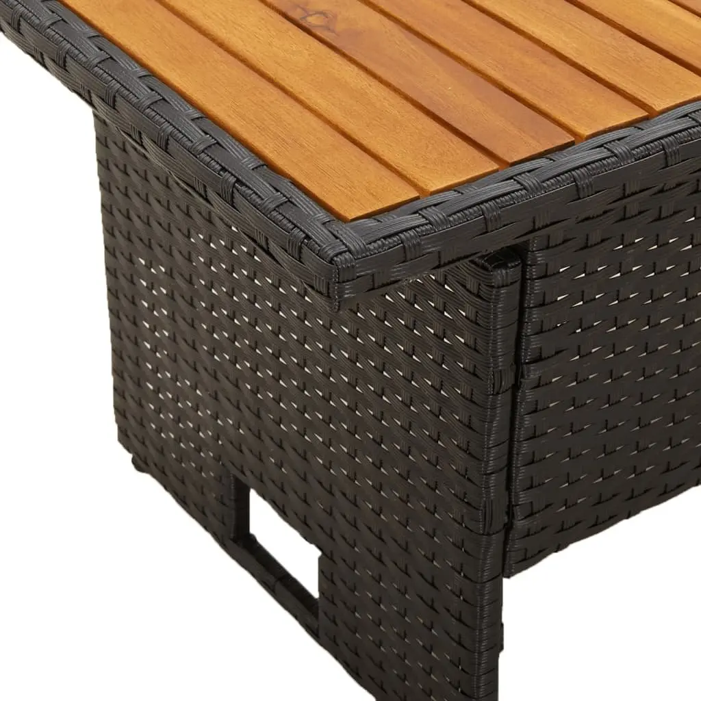 4 Piece Garden Lounge Set with Cushions Black Outdoor Patio Furniture