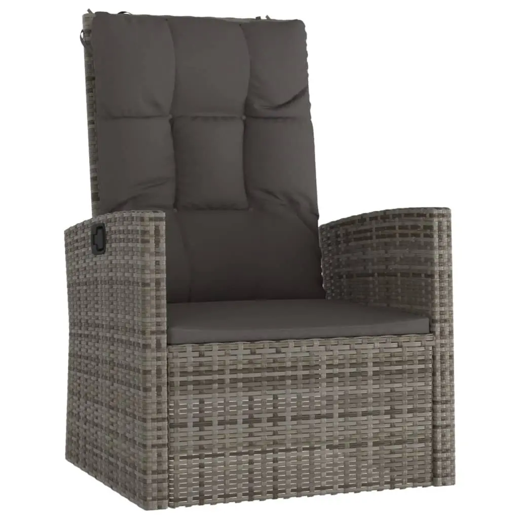 4 Piece Garden Lounge Set Outdoor Furniture with Cushions Grey Poly Rattan Patio