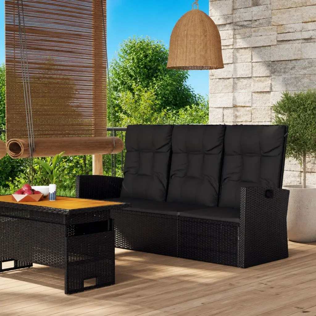 Outdoor Reclining Garden Bench with Cushions