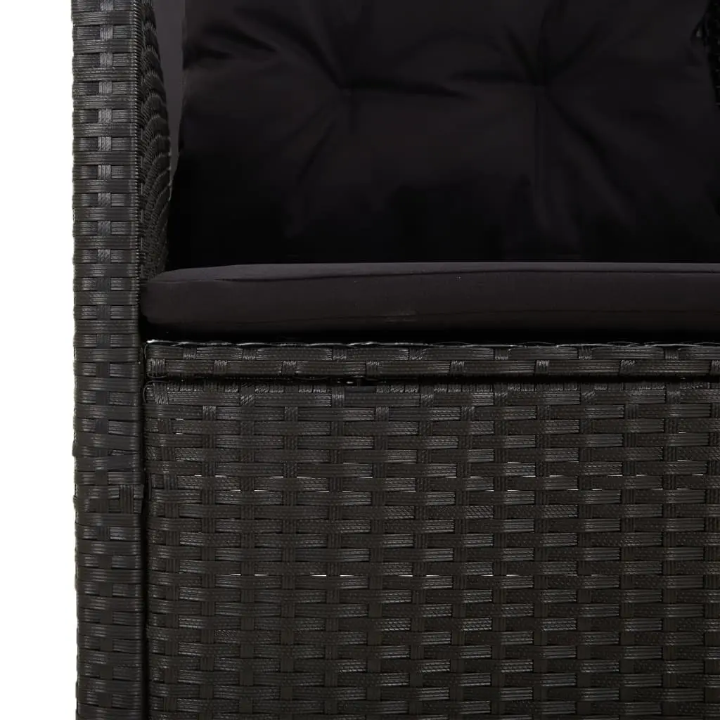 Reclining Garden Bench Outdoor Seating Adjustable Backrest 118cm Black