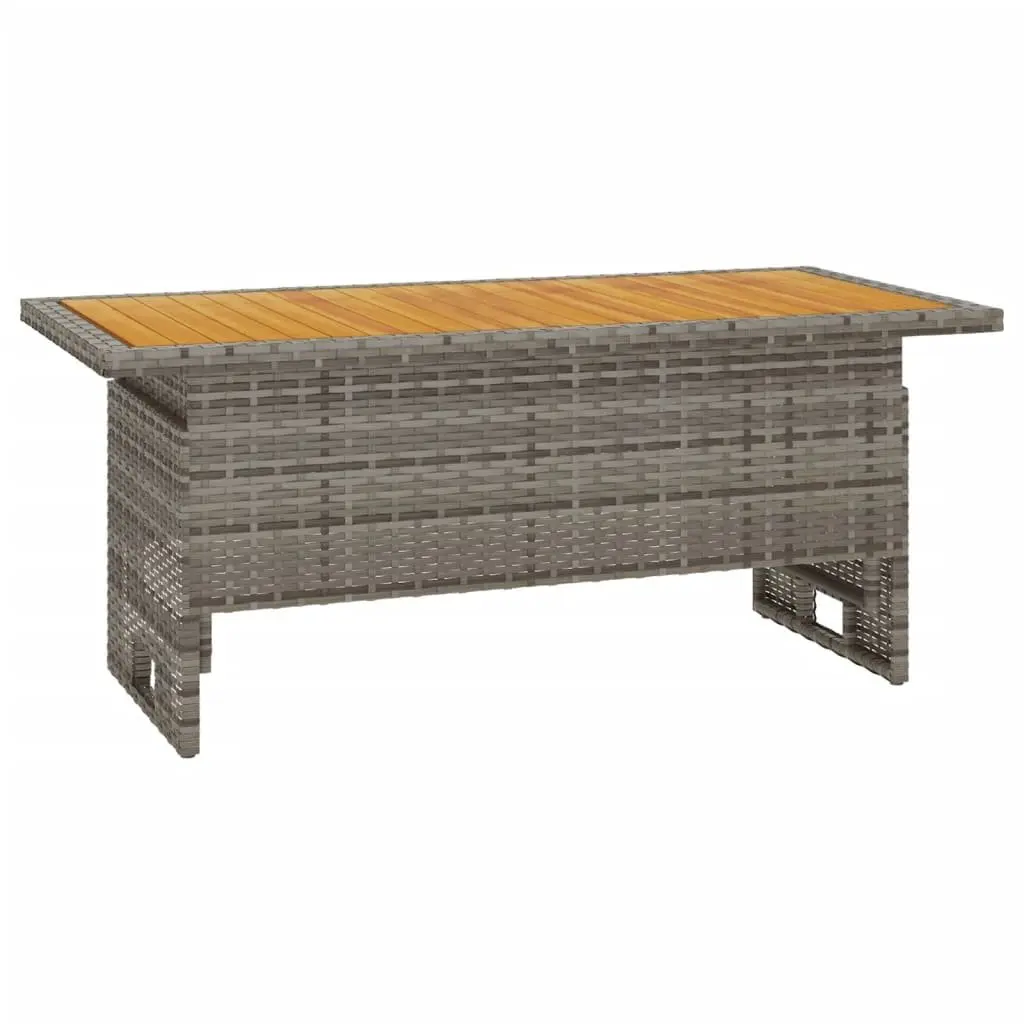 Garden Table Lift-Top Outdoor Patio Furniture Solid Wood Acacia Black 100 x 50 x 43/63 cm