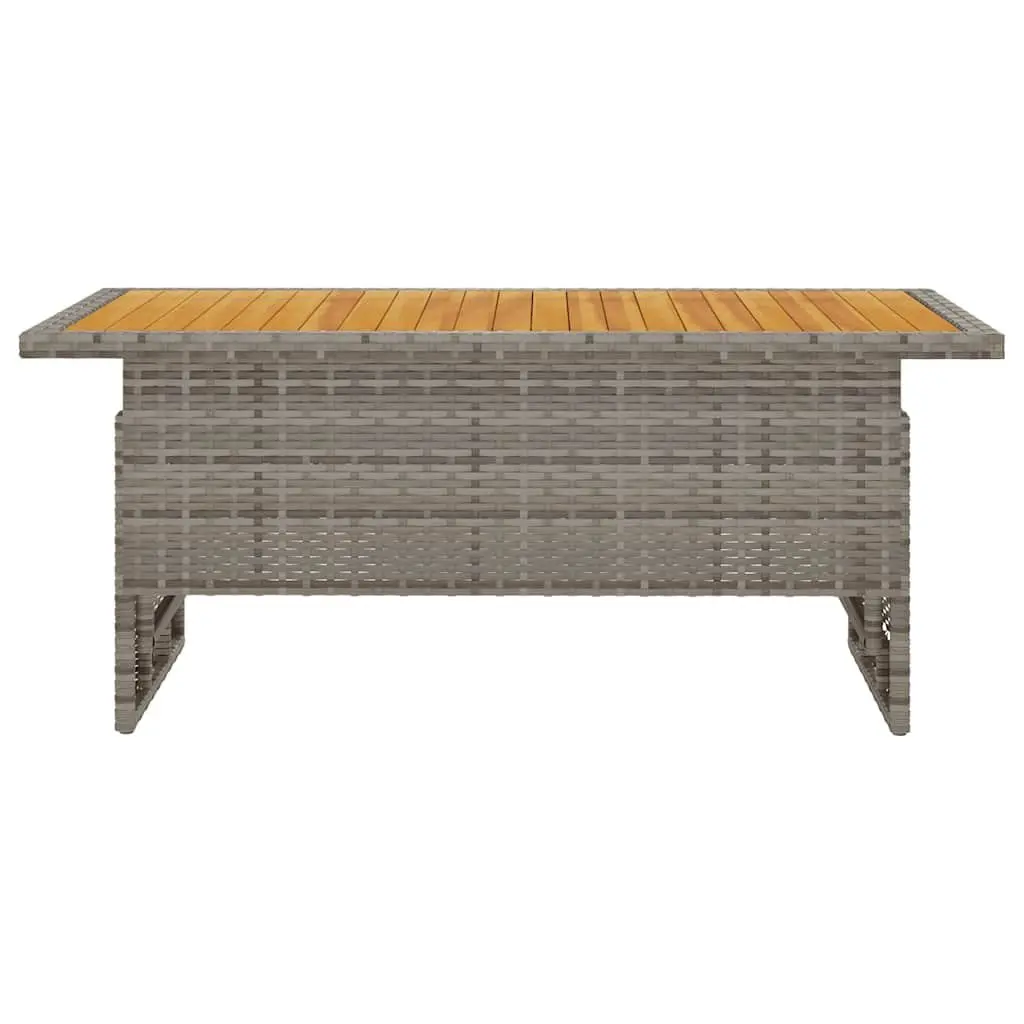 Garden Table Lift-Top Outdoor Patio Furniture Solid Wood Acacia Black 100 x 50 x 43/63 cm