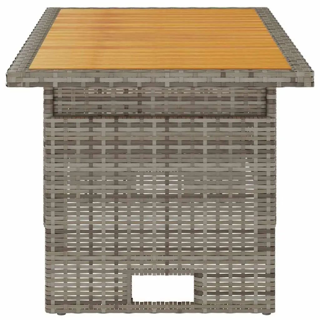 Garden Table Lift-Top Outdoor Patio Furniture Solid Wood Acacia Black 100 x 50 x 43/63 cm