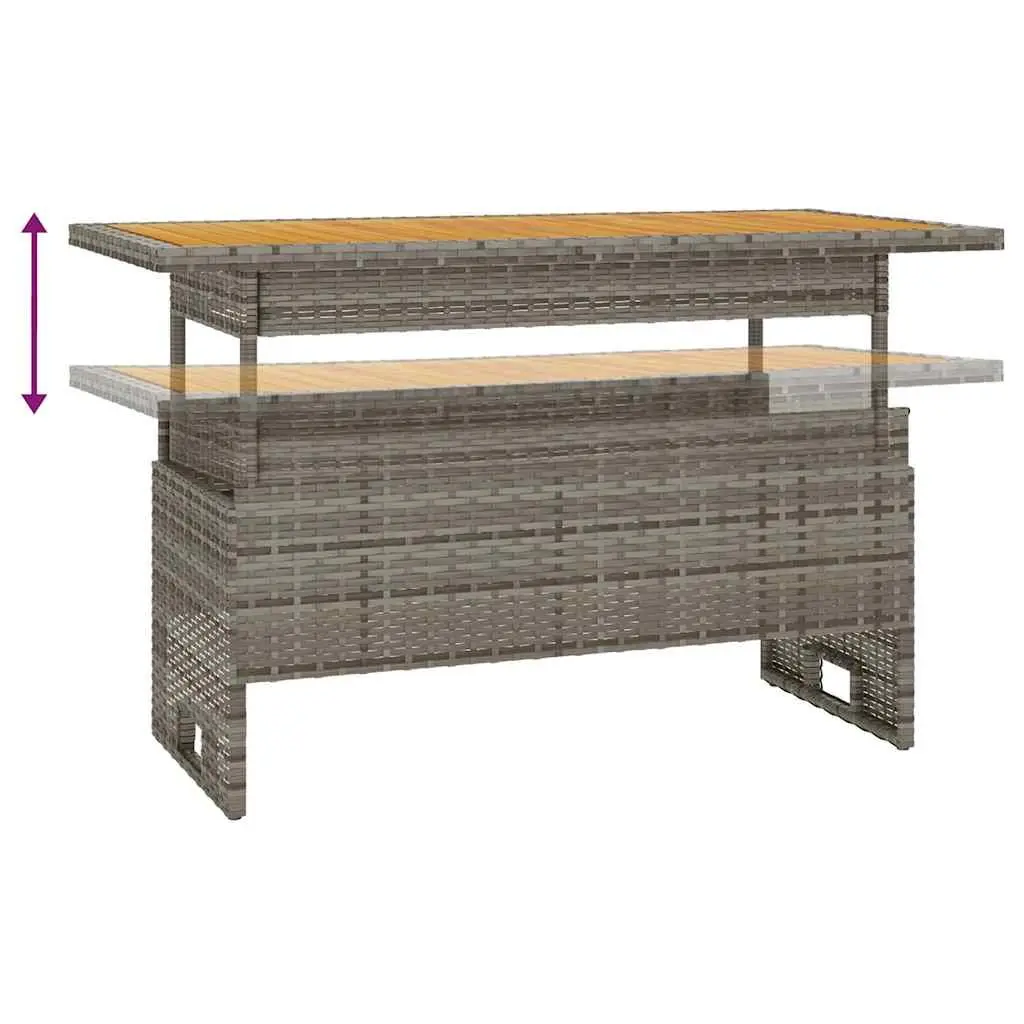 Garden Table Lift-Top Outdoor Patio Furniture Solid Wood Acacia Black 100 x 50 x 43/63 cm