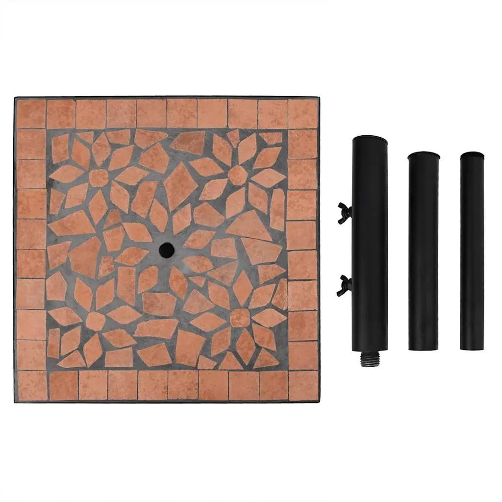 Parasol Base Square Brown Outdoor Umbrella Stand