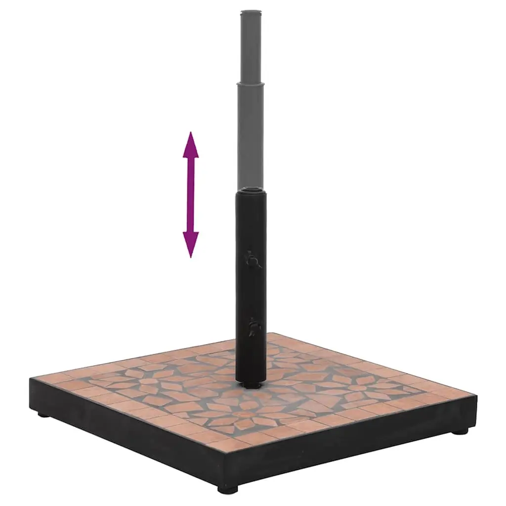 Parasol Base Square Brown Outdoor Umbrella Stand