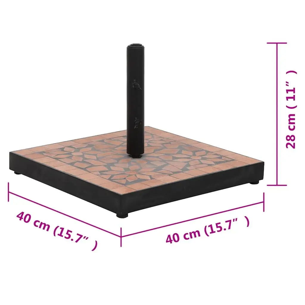 Parasol Base Square Brown Outdoor Umbrella Stand
