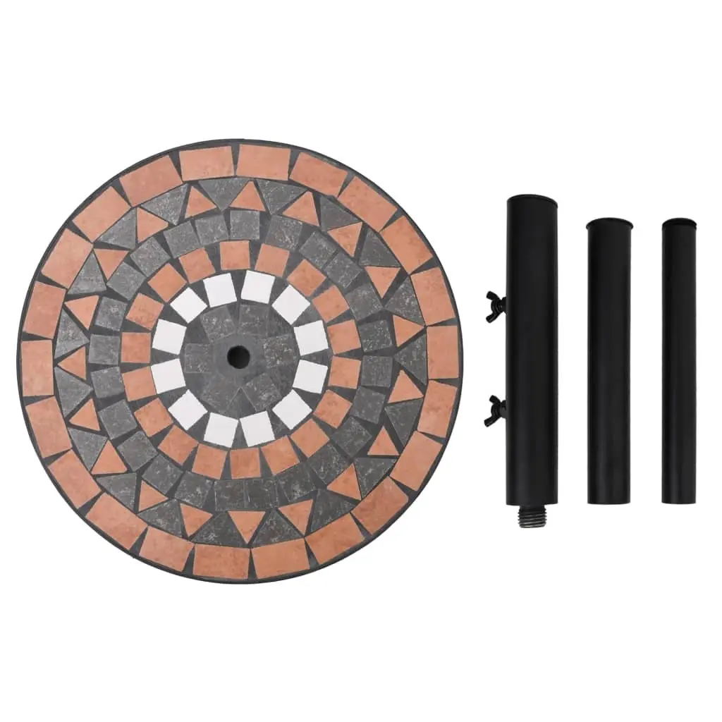 Parasol Base Round Umbrella Stand 12kg Terracotta White Garden Patio