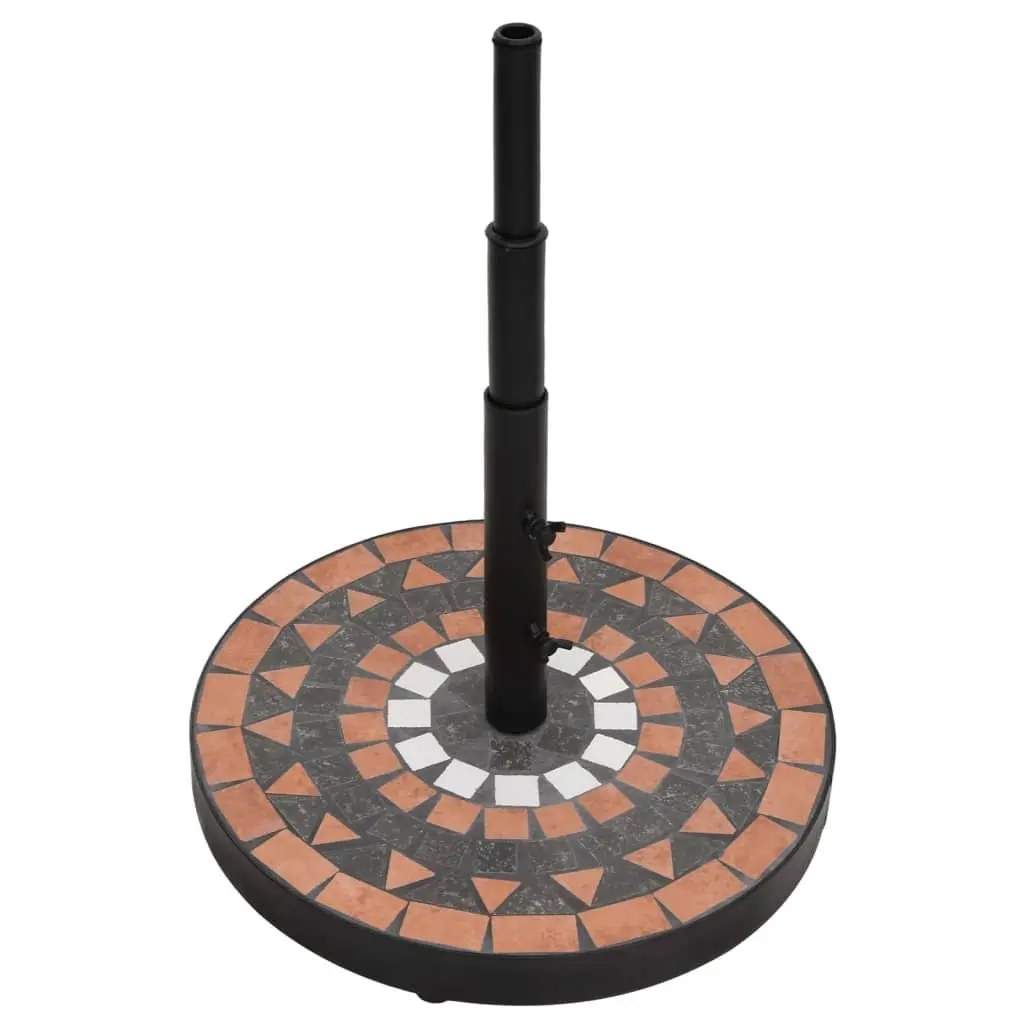 Parasol Base Round Umbrella Stand 12kg Terracotta White Garden Patio