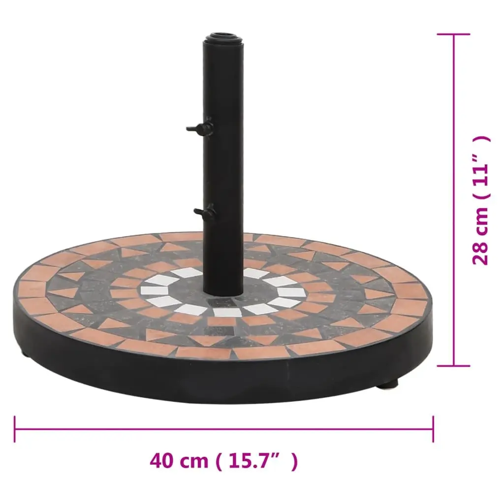 Parasol Base Round Umbrella Stand 12kg Terracotta White Garden Patio
