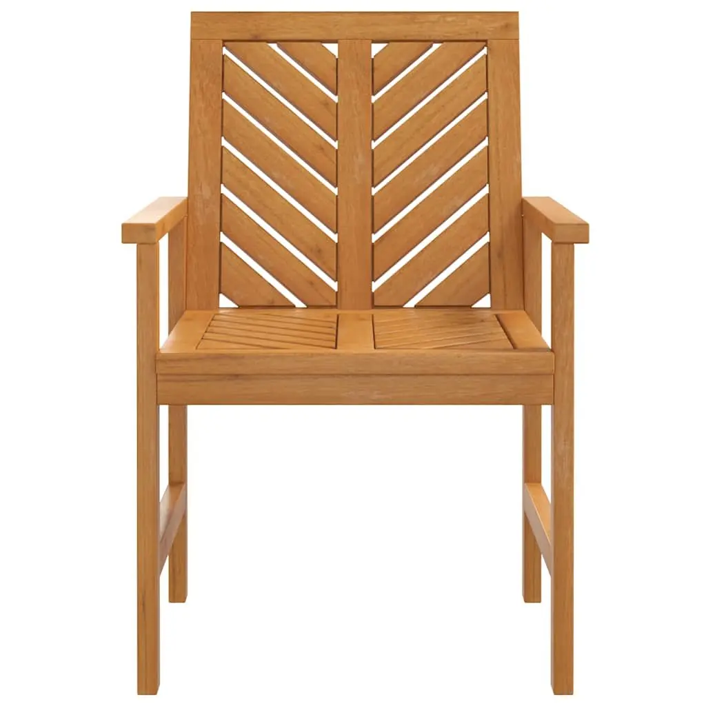 Outdoor Dining Chairs 3 Piece Garden Seating Solid Wood Acacia Brown Armrest