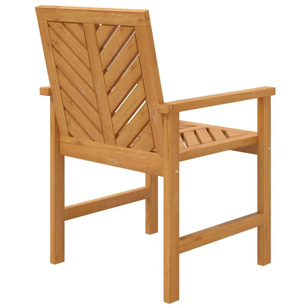 Outdoor Dining Chairs 3 Piece Garden Seating Solid Wood Acacia Brown Armrest