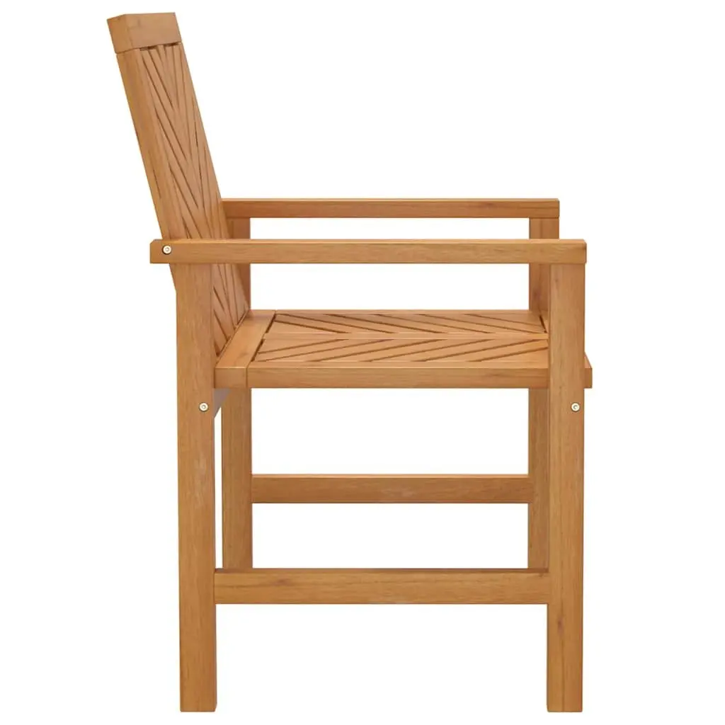 Outdoor Dining Chairs 3 Piece Garden Seating Solid Wood Acacia Brown Armrest